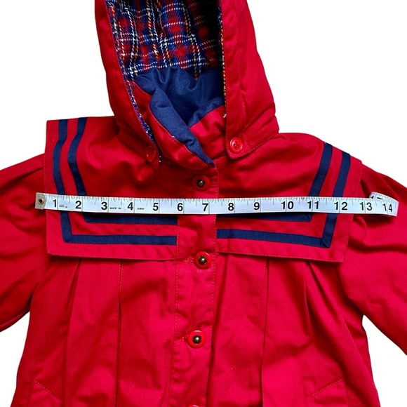 London Fog Sailor Ked Red Winter Coat Dress - Picture 10 of 12